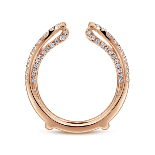14K Rose Gold  French Pavé Set Diamond Ring Enhancer