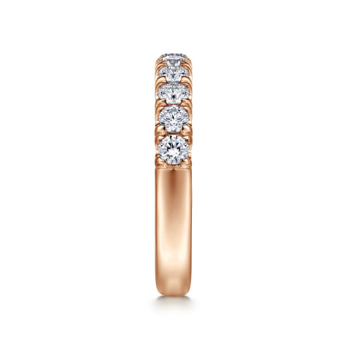 14K Rose Gold 11 Stone French Pavé Diamond Wedding Band