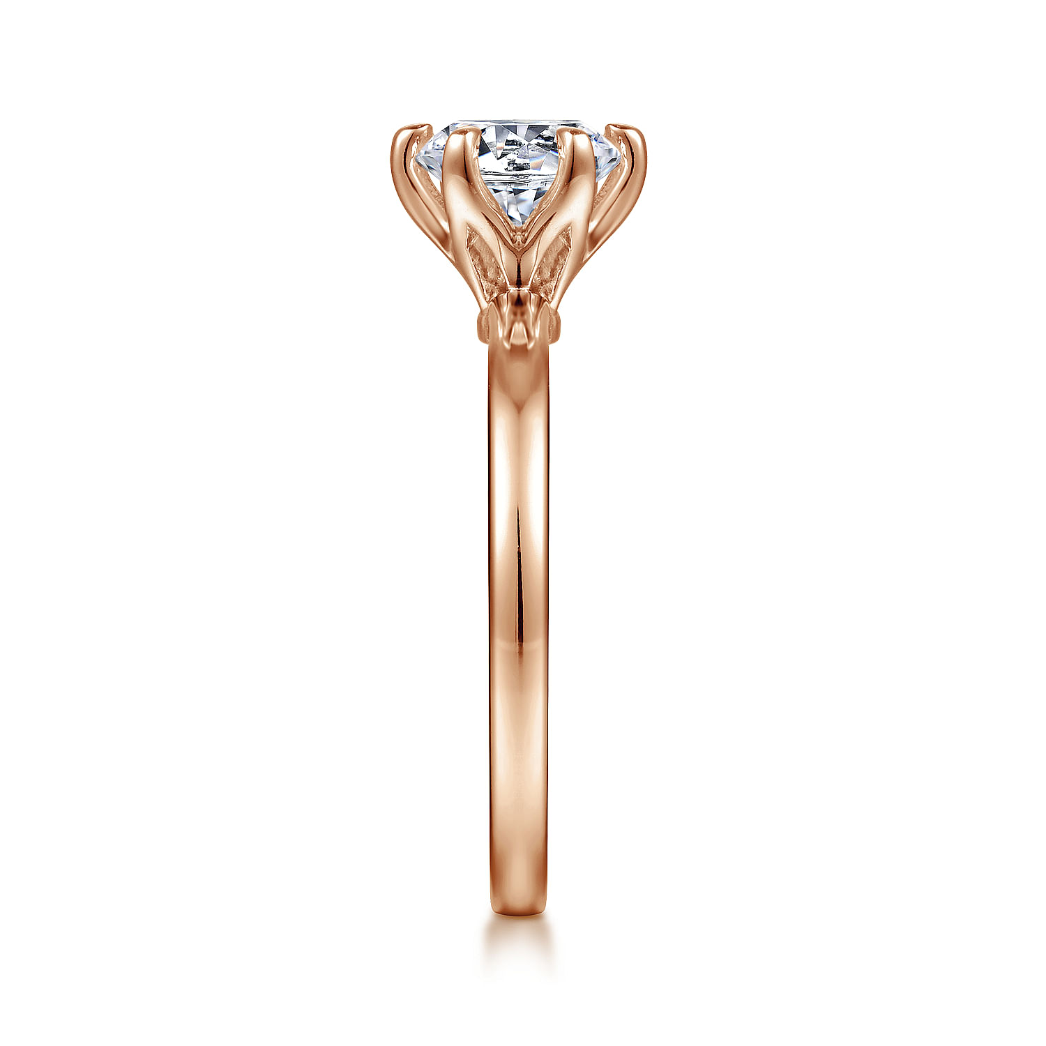 14K Rose Gold 6 Prong Round Solitaire Engagement Ring