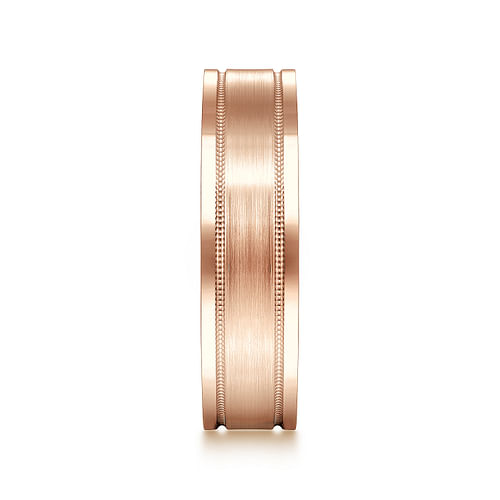 14K Rose Gold 6mm - Men's Wedding Band in Satin Finish
