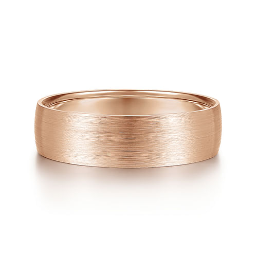 14K Rose Gold 6mm - Men's Wedding Band in Satin Finish