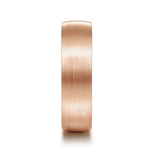 14K Rose Gold 6mm - Men's Wedding Band in Satin Finish