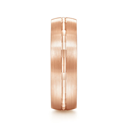 14K Rose Gold 6mm - Men's Wedding Band in Satin Finish