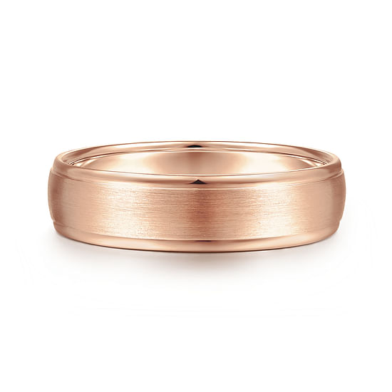 Gabriel - 14K Rose Gold 6mm - Men's Wedding Band in Satin Finish