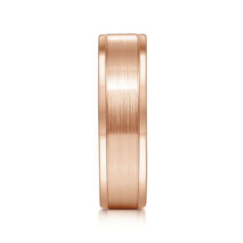14K Rose Gold 6mm - Men's Wedding Band in Satin Finish