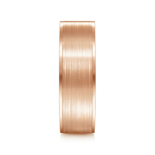 14K Rose Gold 7mm - Men's Wedding Band in Satin Finish