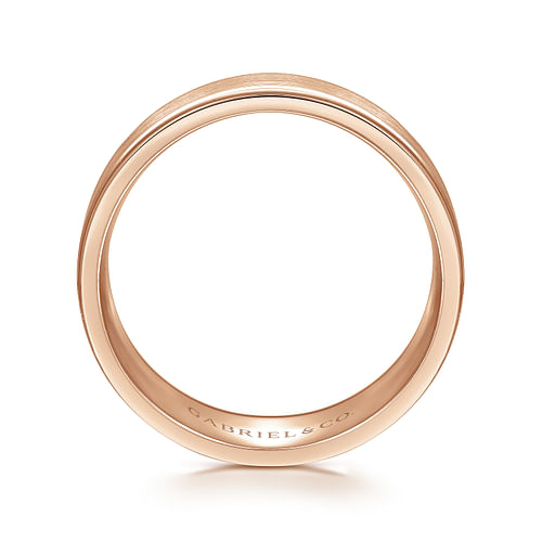 14K Rose Gold 8mm - Men's Wedding Band in Satin Finish