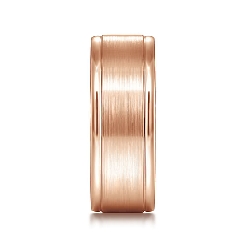 14K Rose Gold 8mm - Men's Wedding Band in Satin Finish