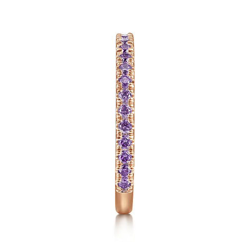 14K Rose Gold Amethyst Stackable Ring