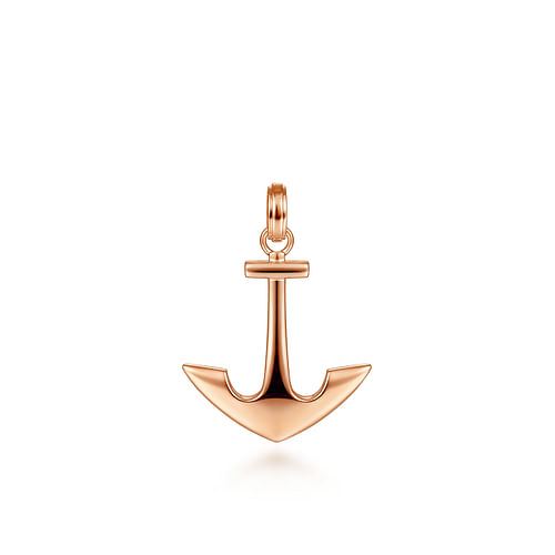 14K Rose Gold Anchor Pendant