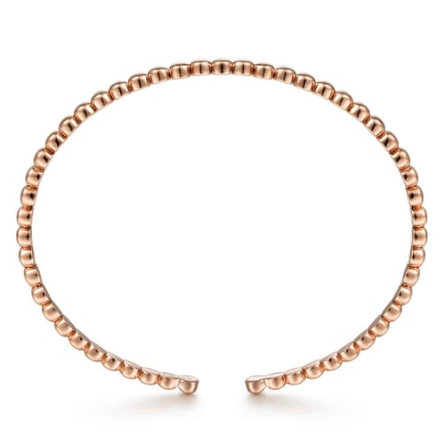 14K Rose Gold Beaded Cuff Bracelet