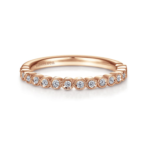 14K Rose Gold Bezel Set Diamond Anniversary Band