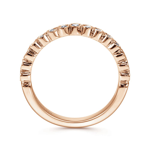 14K Rose Gold Bezel Set Diamond Anniversary Band