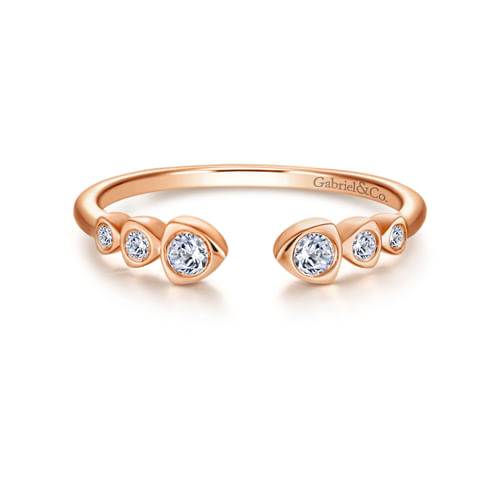 14K Rose Gold Bezel Set Diamond Split Stackable Ring