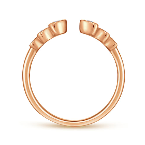 14K Rose Gold Bezel Set Diamond Split Stackable Ring