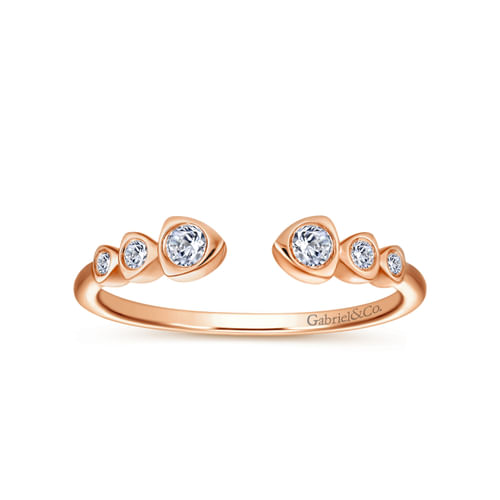 14K Rose Gold Bezel Set Diamond Split Stackable Ring