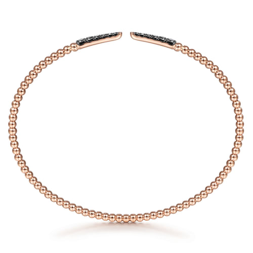 14K Rose Gold Black Diamond Bangle
