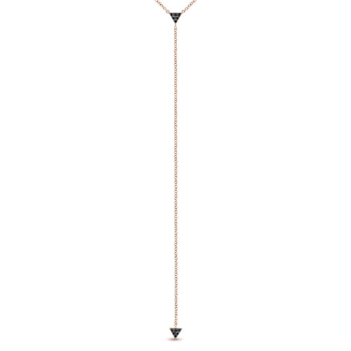 14K Rose Gold Black Diamond Necklace
