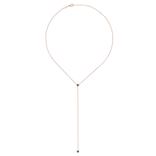 14K Rose Gold Black Diamond Necklace