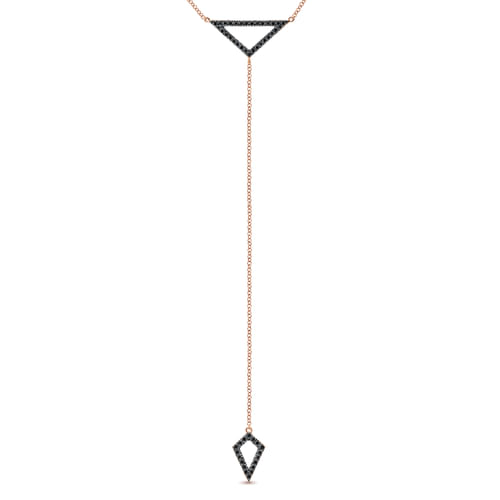 14K Rose Gold Black Diamond Necklace