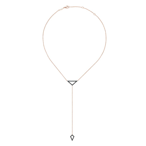 14K Rose Gold Black Diamond Necklace