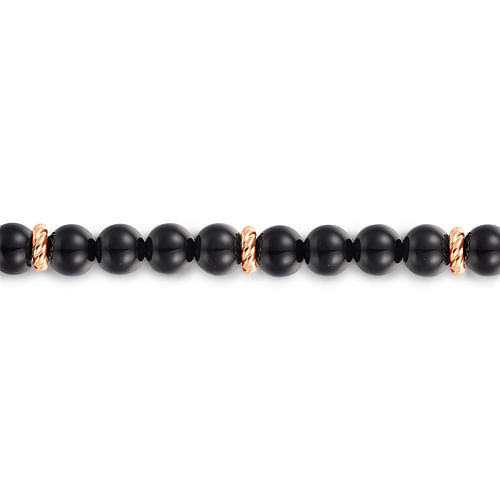 14K Rose Gold Black Onyx Bracelet