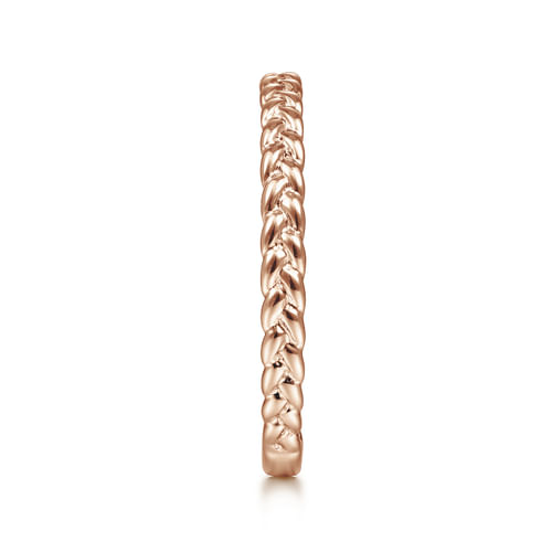 14K Rose Gold Braided Stackable Ring