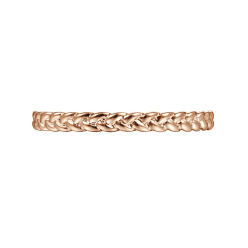 14K Rose Gold Braided Stackable Ring