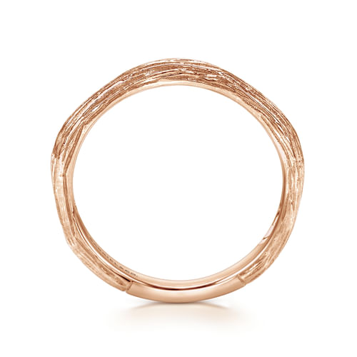 14K Rose Gold Brushed Textured Stackable Band