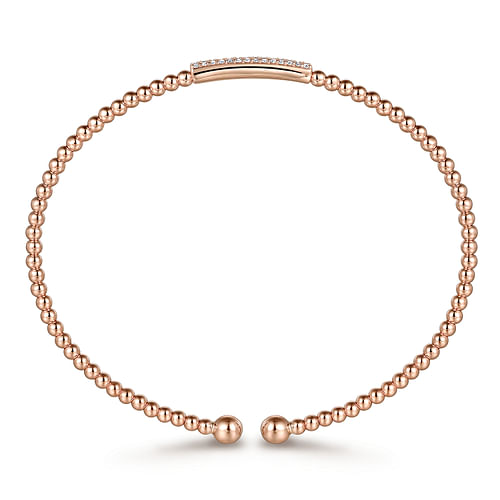 14K Rose Gold Bujukan Cuff Bracelet with Diamonds in size 6.25