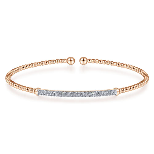 14K Rose Gold Bujukan Diamond Bar Split Bangle