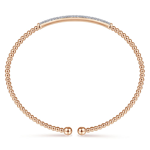 14K Rose Gold Bujukan Diamond Bar Split Bangle