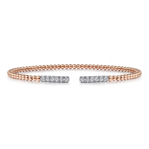 14K Rose Gold Bujukan Diamond Bars Bangle