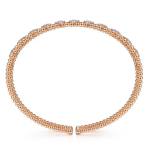 14K Rose Gold Bujukan Diamond Cuff Bangle