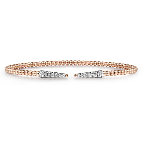 14K Rose Gold Bujukan Diamond Spikes Split Bangle