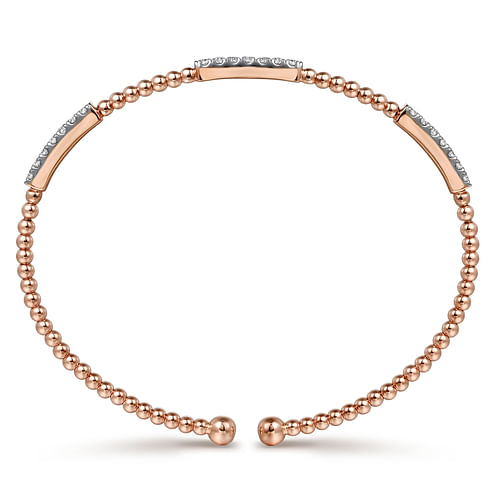 14K Rose Gold Bujukan Diamond Stations Bangle