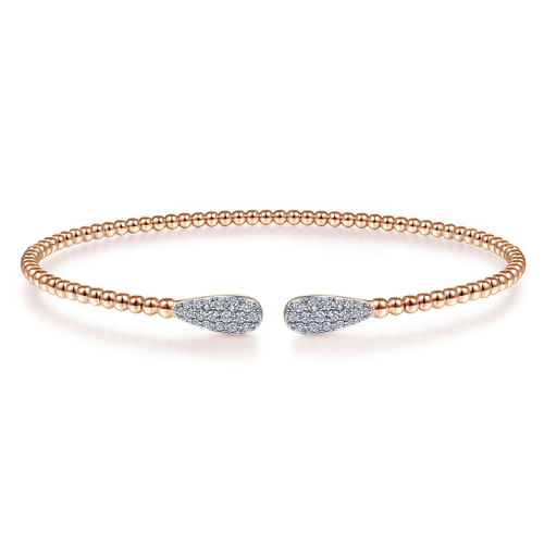 14K Rose Gold Bujukan Diamond Teardrops Bangle
