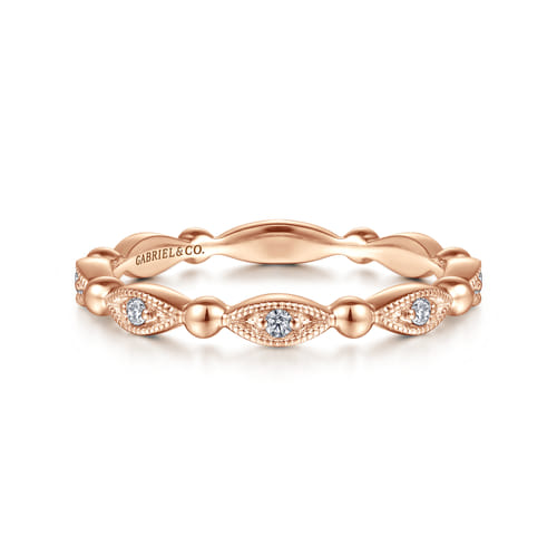 14K Rose Gold Bujukan Marquise Station Diamond Ring 14K Rose Gold Bujukan Marquise Station Diamond Ring