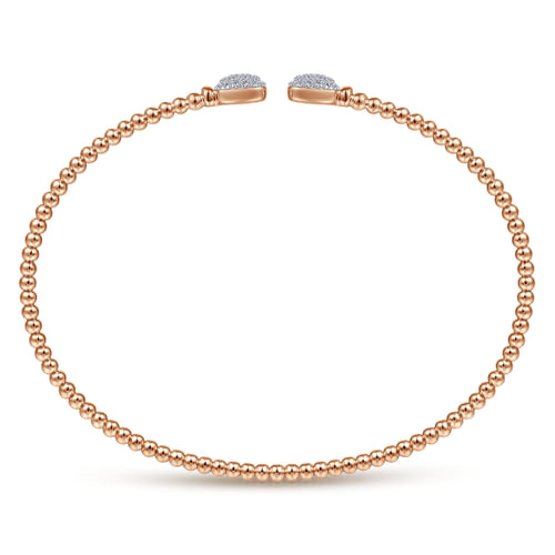 14K Rose Gold Bujukan Split Cuff Bracelet with Pav¿ª Diamond Squares