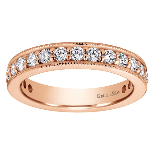 14K Rose Gold Channel Prong Set Diamond Eternity Band