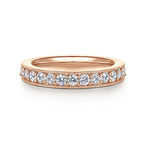 14K Rose Gold Channel Prong Set Diamond Eternity Band