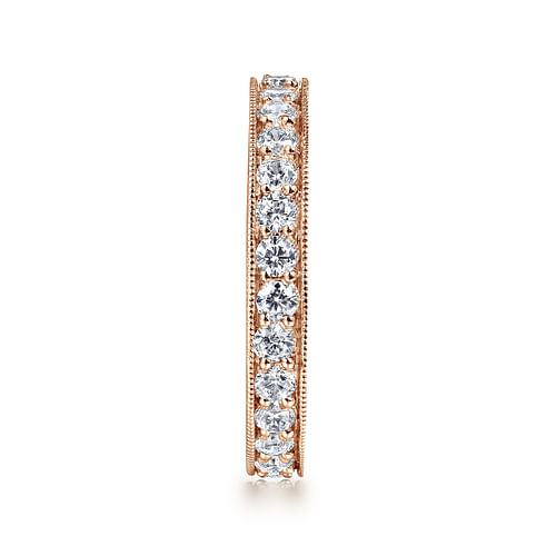 14K Rose Gold Channel Prong Set Diamond Eternity Band