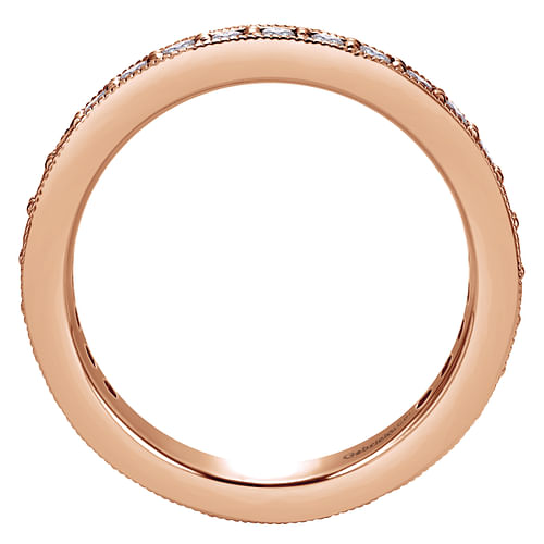 14K Rose Gold Channel Prong Set Diamond Eternity Band