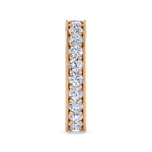 14K Rose Gold Channel Prong Set Diamond Eternity Band