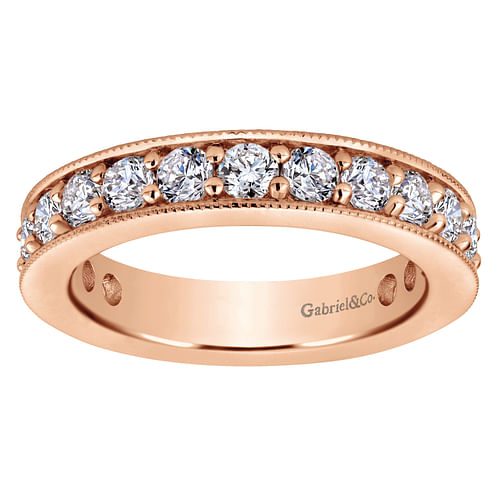 14K Rose Gold Channel Prong Set Diamond Eternity Band