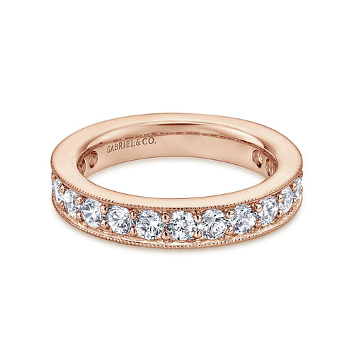 14K Rose Gold Channel Prong Set Diamond Eternity Band