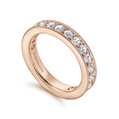 14K Rose Gold Channel Prong Set Diamond Eternity Band