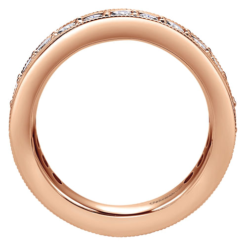 14K Rose Gold Channel Prong Set Diamond Eternity Band