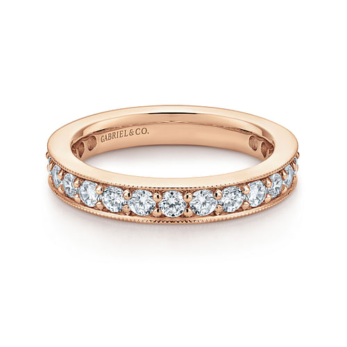 14K Rose Gold Channel Prong Set Diamond Eternity Band