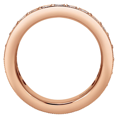 14K Rose Gold Channel Prong Set Diamond Eternity Band